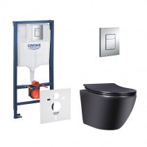 Набір інсталяція 4 в 1 Grohe Rapid SL 38772001 + унітаз з сидінням Qtap Robin QT1333046ENRMB