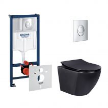 Набір інсталяція 4 в 1 Grohe Rapid SL 38721001 + унітаз із сидінням Qtap Robin QT1333046ERMB