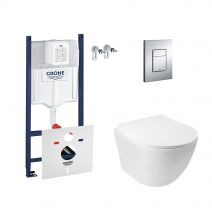 Набір інсталяція 4 в 1 Grohe Rapid SL 3884000G + унітаз із сидінням Qtap Jay QT07335176W