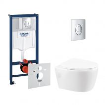 Набір інсталяція 4 в 1 Grohe Rapid SL 38721001 + унітаз Qtap Leo QT11331002ERW