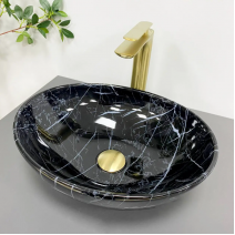 Умивальник (раковина) VBI PARMA BLACK STONE GLOSSY накладний