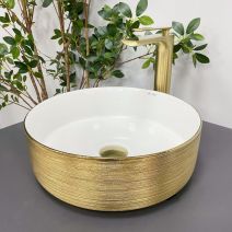 Умивальник (раковина) VBI PRATO BRUSH GOLD WHITE накладний Умивальник (раковина) VBI PRATO BRUSH GOLD WHITE накладний