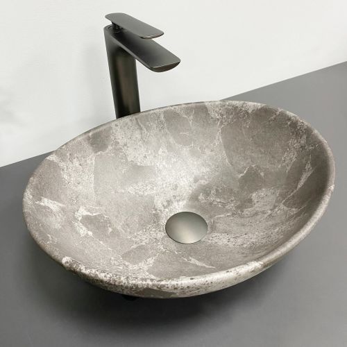 Умивальник (раковина) VBI PARMA DARK GREY STONE MATT накладний