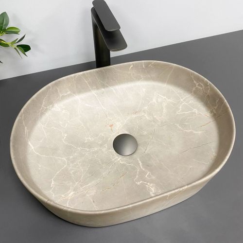 Умивальник (раковина) VBI VERONA 50 BEIGE STONE MATT накладний Умивальник (раковина) VBI VERONA 50 BEIGE STONE MATT накладний