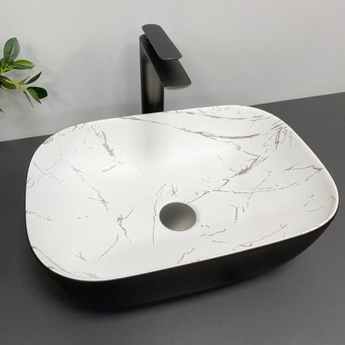 Умивальник (раковина) VBI RAVENNA MARMO BLACK MATT накладний