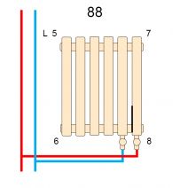 Радиатор Praktikum 2 H-500 мм, L-1223 мм Betatherm горизонтальный, нижнее подключение
