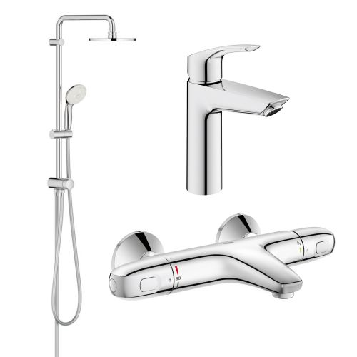 Комплект змішувачів для ванної кімнати з термостатом Grohe Eurosmart New UA34102TS0