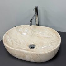 Умивальник (раковина) VBI MODENA S BEIGE STONE GLOSSY накладний