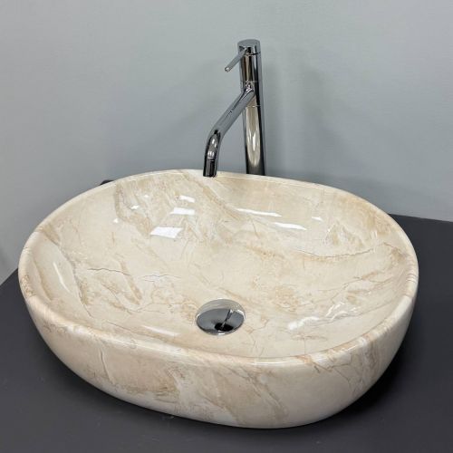 Умивальник (раковина) VBI MODENA S BEIGE STONE GLOSSY накладний