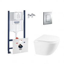 Набір інсталяція 4 в 1 Grohe Rapid SL 3884000G + унітаз із сидінням Qtap Robin QT1333046ENRW