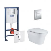 Набір інсталяція 4 в 1 Grohe Rapid SL 38772001 + унітаз з сидінням Qtap Gemini QT25332614EW