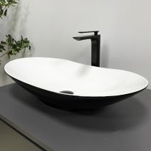 Умивальник (раковина) VBI TURIN BLACK WHITE накладний