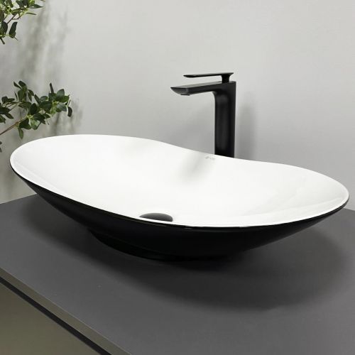 Умивальник (раковина) VBI TURIN BLACK WHITE накладний