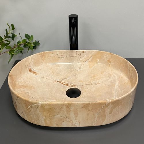 Умывальник (раковина) VBI VERONA 50 TRAVERTINE GLOSSY накладной
