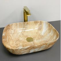 Умивальник (раковина) VBI RAVENNA BROWN ONYX GLOSSY накладний Умивальник (раковина) VBI RAVENNA BROWN ONYX GLOSSY накладний