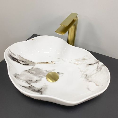 Умивальник (раковина) VBI FALERIA CARRARA GLOSSY накладний