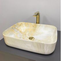 Умивальник (раковина) VBI PALERMO MARBLE YELLOW накладний Умивальник (раковина) VBI PALERMO MARBLE YELLOW накладний