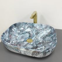 Умивальник (раковина) VBI BERGAMO BLUE TOURMALINE GLOSSY накладний