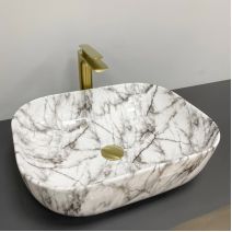 Умивальник (раковина) VBI BERGAMO BLACK STAINS GLOSSY накладний