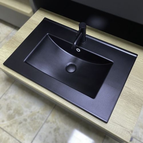 Умивальник (раковина) VBI FERRARA 70 BLACK MATT врізний