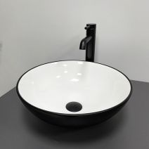 Умивальник (раковина) VBI AMALFI BLACK WHITE накладний