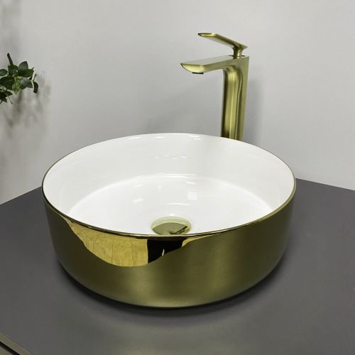 Умивальник (раковина) VBI PRATO GOLD WHITE накладний
