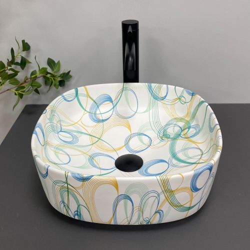 Умывальник (раковина) VBI AREZZO ABSTRACT MATT накладной Умывальник (раковина) VBI AREZZO ABSTRACT MATT накладной