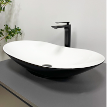 Умивальник (раковина) VBI TURATE BLACK WHITE накладний