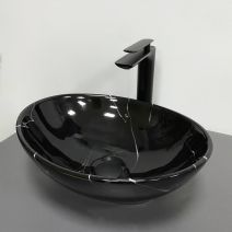 Умивальник (раковина) VBI PARMA BLACK MARMO GLOSSY накладний Умивальник (раковина) VBI PARMA BLACK MARMO GLOSSY накладний