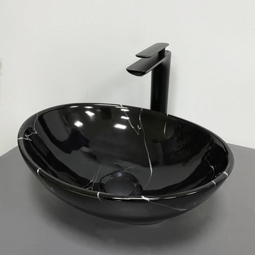 Умивальник (раковина) VBI PARMA BLACK MARMO GLOSSY накладний Умивальник (раковина) VBI PARMA BLACK MARMO GLOSSY накладний