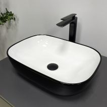 Умивальник (раковина) VBI RAVENNA BLACK WHITE GLOSSY накладний Умивальник (раковина) VBI RAVENNA BLACK WHITE GLOSSY накладний