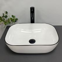 Умивальник (раковина) VBI RAVENNA WHITE BLACK EDGE накладний Умивальник (раковина) VBI RAVENNA WHITE BLACK EDGE накладний