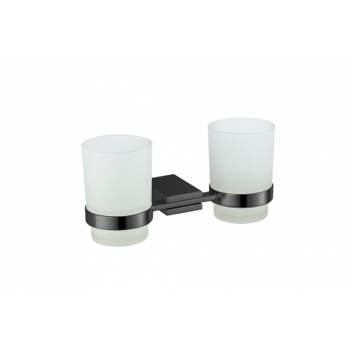 Склянка для зубних щіток VBI NEPTUNE BLACK подвійна