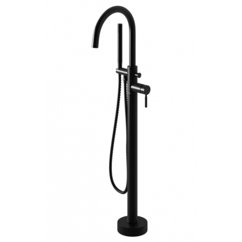 Смеситель для ванны KOHLMAN ROXIN BLACK напольный