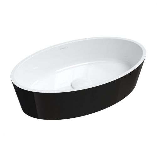 умивальник Omnires Bari 50x30 white/gloss black (BARI500UNBCP)