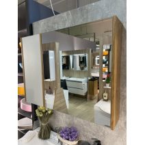 Зеркальный шкаф Wega - белый глянцевый - 900 - 650