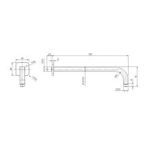 кронштейн для верхнього душу Omnires graphite 35 cm (RA15GR)