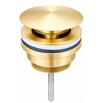 Донний клапан для раковини VBI BRUSHED GOLD click-clack універсальний