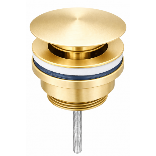 Донний клапан для раковини VBI BRUSHED GOLD click-clack універсальний Донний клапан для раковини VBI BRUSHED GOLD click-clack універсальний