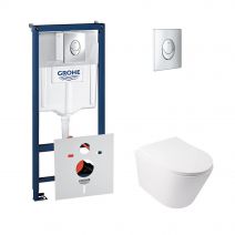 Набір інсталяція 4 в 1 Grohe Rapid SL 38721001 + унітаз Qtap Swan QT16335178W