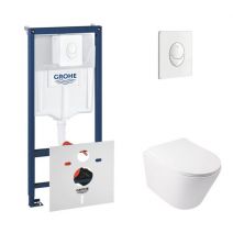 Набір інсталяція 4 в 1 Grohe Rapid SL 38722001 + унітаз  з сидінням Qtap Swan QT16335178W