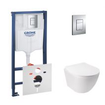 Набір інсталяція 4 в 1 Grohe Rapid SL 38772001 + унітаз  з сидінням Qtap Jay QT07335176W