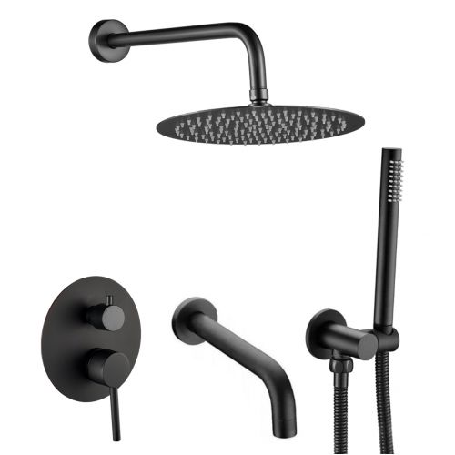 Душева система з виливом VBI MILANO BLACK прихованого монтажу