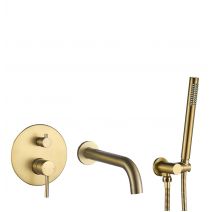 Змішувач для ванни та душу VBI MILANO BRUSHED GOLD прихованого монтажу