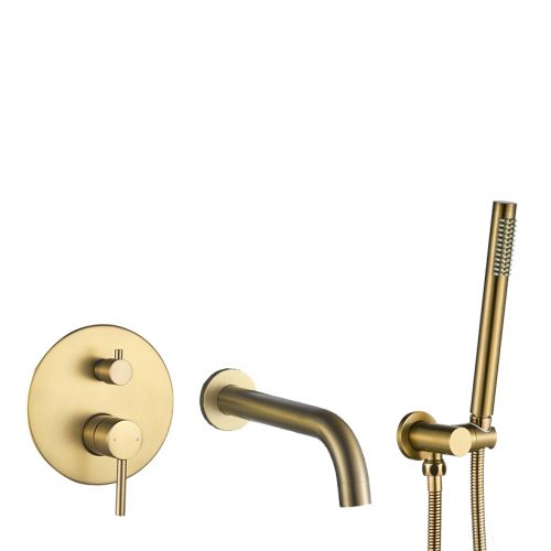 Змішувач для ванни та душу VBI MILANO BRUSHED GOLD прихованого монтажу