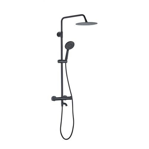 Душовий гарнітур VBI MILANO BLACK з термостатом та виливом Душовий гарнітур VBI MILANO BLACK з термостатом та виливом