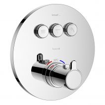 SMART CLICK смеситель для ванны, термостат, скрытый монтаж, 3 режима, кнопки с регулировкой потока