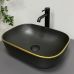 Умивальник (раковина) VBI RAVENNA BLACK MATT GOLD EDGE накладний Умивальник (раковина) VBI RAVENNA BLACK MATT GOLD EDGE накладний