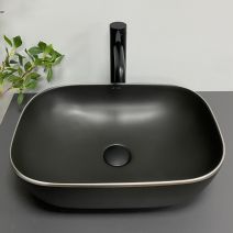 Умивальник (раковина) VBI RAVENNA BLACK MATT SILVER EDGE накладний