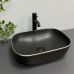 Умивальник (раковина) VBI RAVENNA BLACK MATT SILVER EDGE накладний